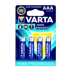 Varta, Batterie AAA ad alta energia Varta (confezione da 4)