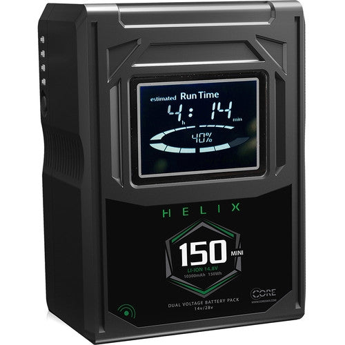 CoreSWX, CoreSWX Helix 150 Mini a doppia tensione (14v/28v) Uscita 147wh 14,8V V-Mount Hi-Draw Li-ion Battery Brick