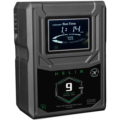 CoreSWX, CoreSWX Helix 9 Mini Uscita a doppia tensione (14v/28v) 98wh 14,8V V-Mount Hi-Draw Li-ion Battery Brick