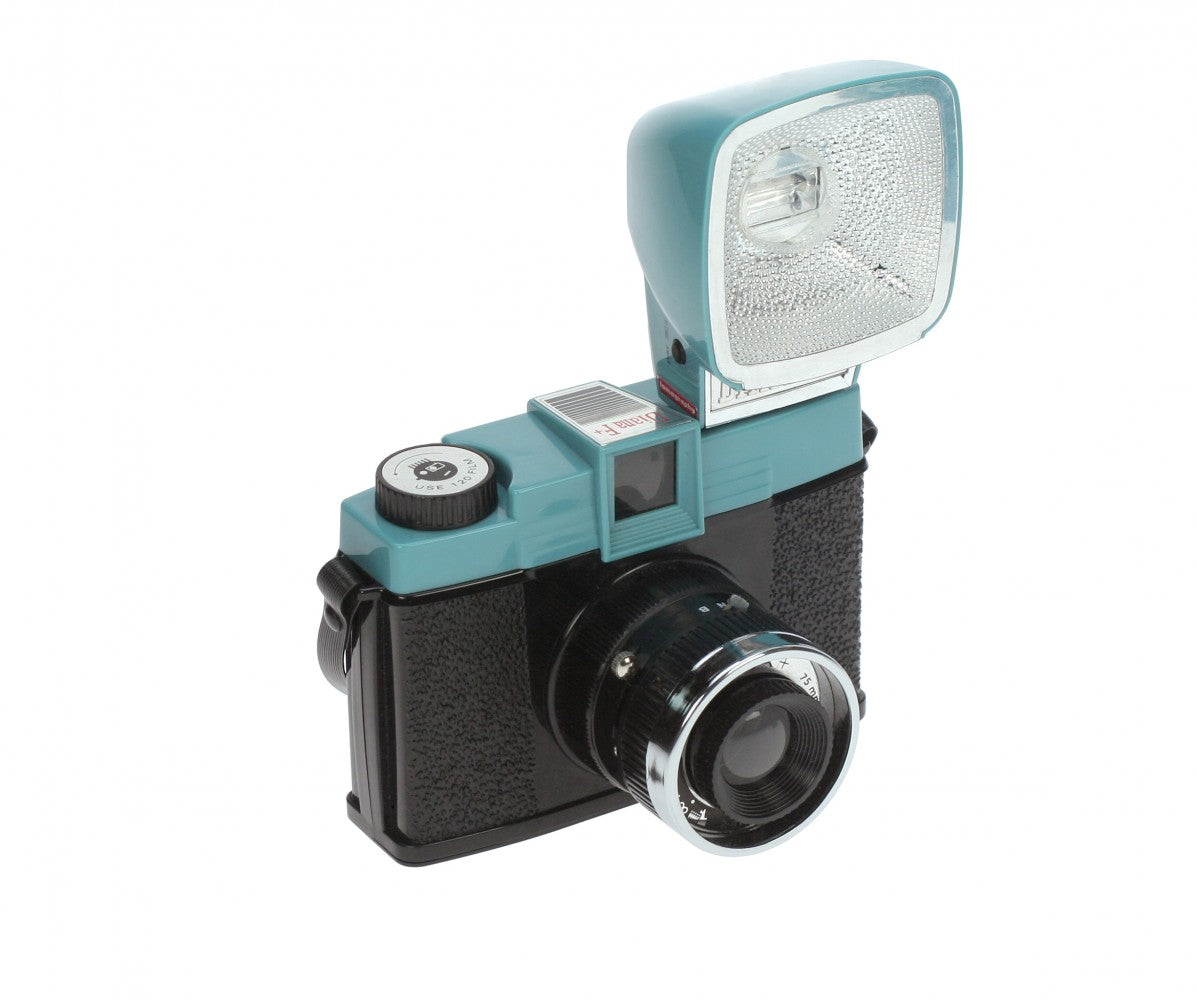 lomografia, Lomography Diana F+ Fotocamera a pellicola e flash - Verde/Nero