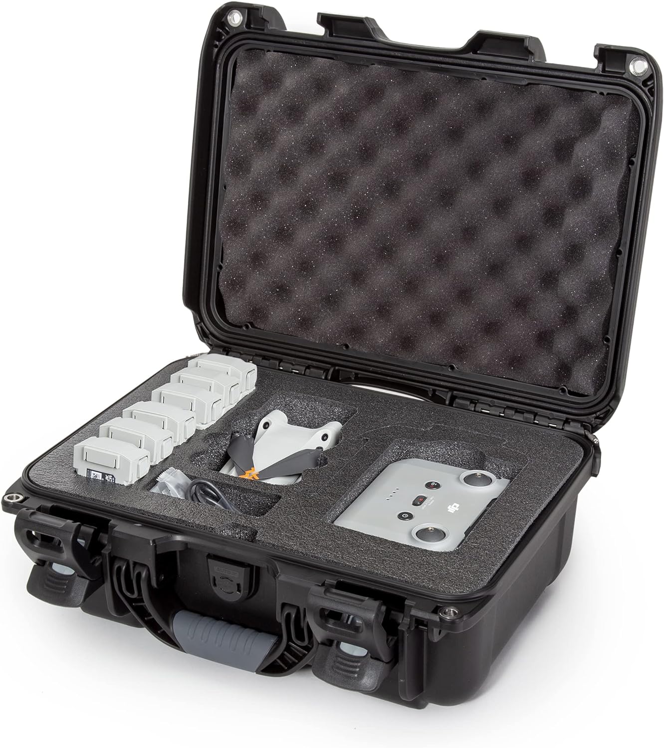 Nanuk, Nanuk 915 Custodia rigida impermeabile con inserto personalizzato per DJI Mini 3/Mini 4 Pro Fly More Combo - Nero