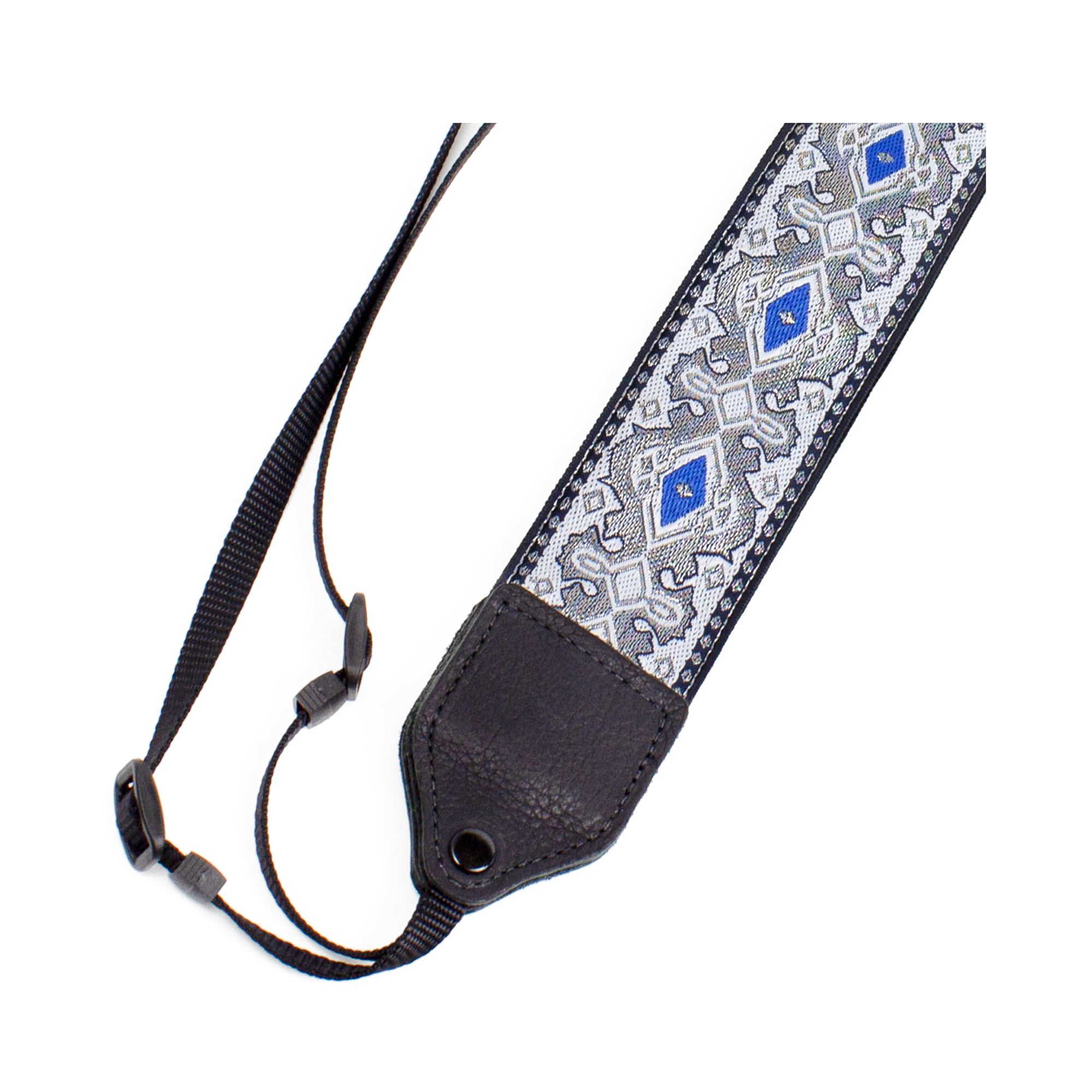 Perri's Leathers Ltd., Perri's Leathers Ltd. Cinghia per fotocamera in jacquard, argento/blu diamante