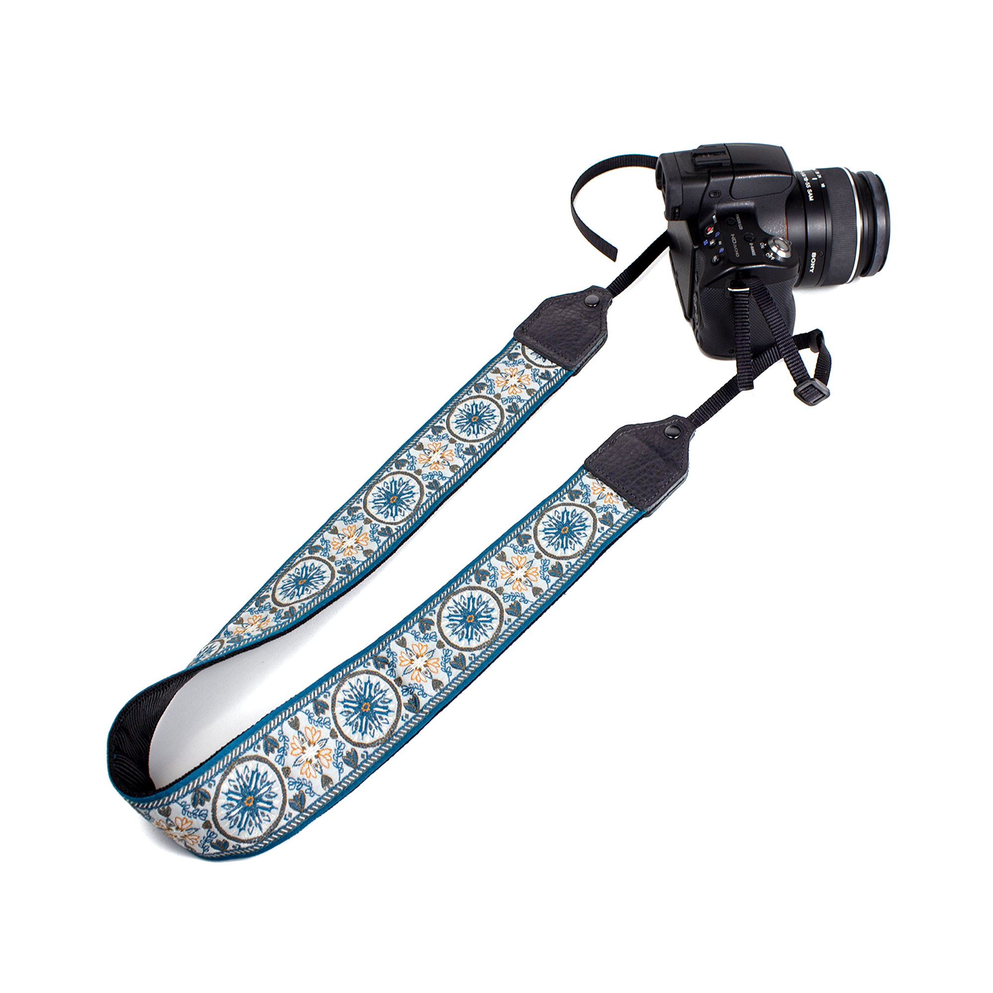 Perri's Leathers Ltd., Perri's Leathers Ltd. Cinghia per fotocamera in jacquard, blu floreale