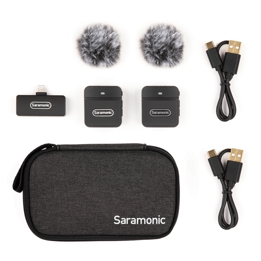 Saramonica, Saramonic Blink 100 B4 Sistema microfonico digitale compatto a clip senza fili per 2 persone con connettore Lightning (2,4 GHz)