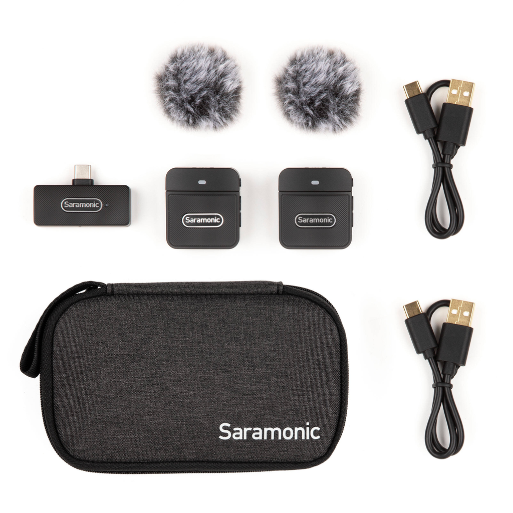 Saramonica, Saramonic Blink 100 B6 Sistema microfonico digitale compatto a clip senza fili per 2 persone con connettore USB-C (2,4 GHz)