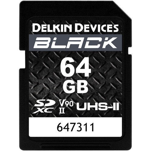 Dispositivi Delkin, Scheda di memoria SDXC UHS-II nera da 64 GB di Delkin Devices