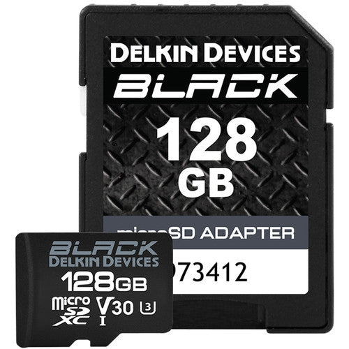 Dispositivi Delkin, Scheda di memoria microSDXC UHS-I nera da 128 GB di Delkin Devices con adattatore SD