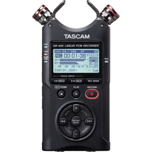 Tascam, Tascam DR-40X Registratore audio portatile a 4 canali / 4 tracce e interfaccia USB con microfono regolabile