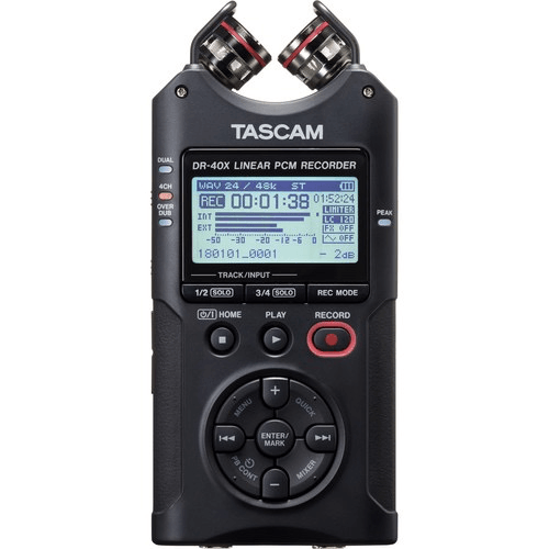 Tascam, Tascam DR-40X Registratore audio portatile a 4 canali / 4 tracce e interfaccia USB con microfono regolabile